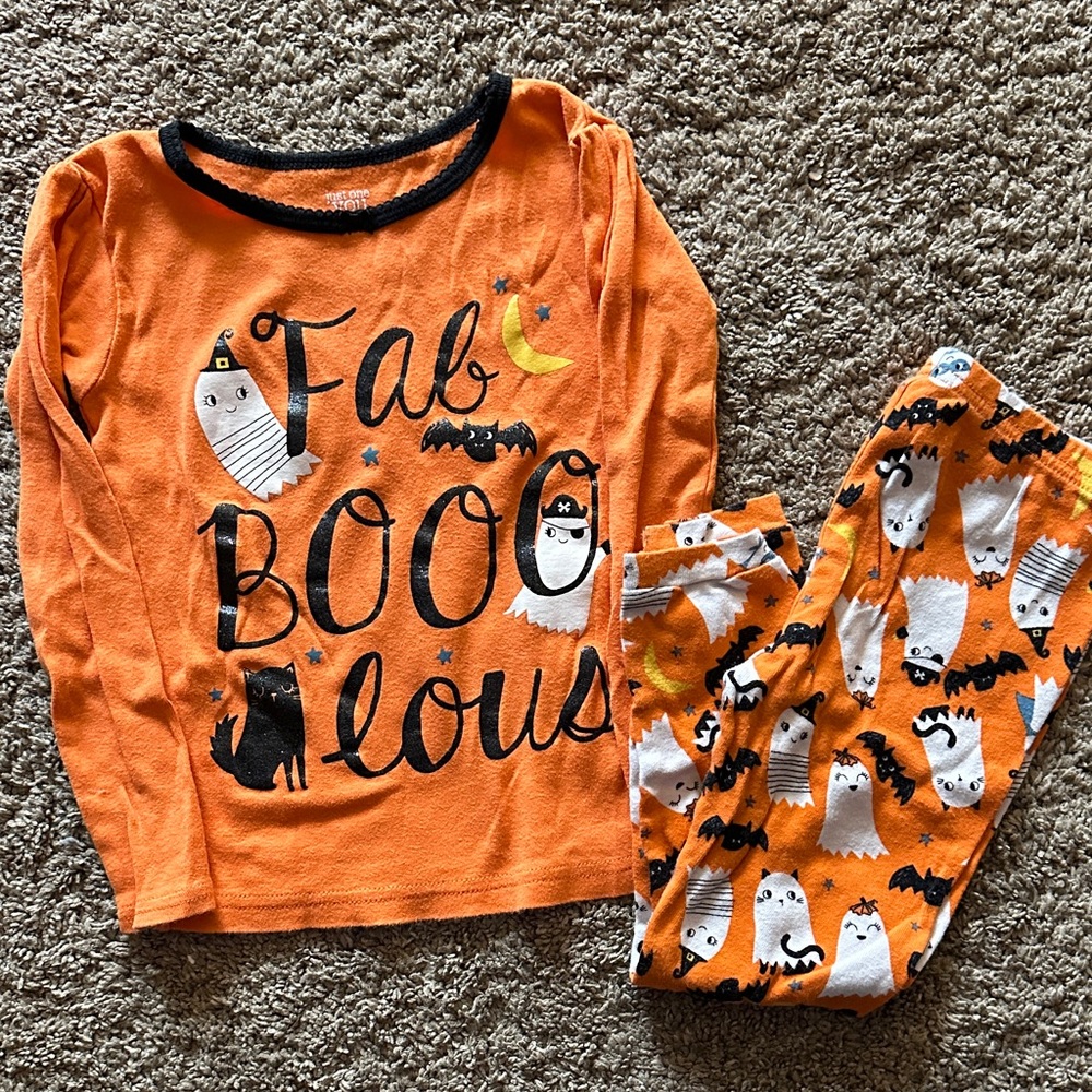 Carter's Orange and Black Pajama Top
